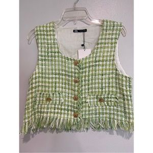Zara | NWT Tweed Vest Top